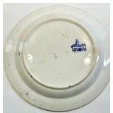 Assorted Blue Transferware including Homer Laughlin and Petrus Regout