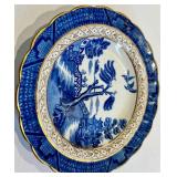 Assorted Blue Transferware including Homer Laughlin and Petrus Regout