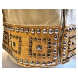 Double D Ranch Leather Studded Jacket & Wide Studded Belt - Yokum, Texas