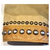 Double D Ranch Leather Studded Jacket & Wide Studded Belt - Yokum, Texas