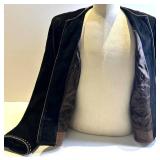 Double D Ranch Black Leather Jacket with Studded Trim & Decorative Belt