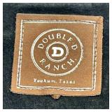 Double D Ranch Black Leather Jacket with Studded Trim & Decorative Belt