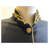 Double D Ranch Wear Wool Jacket - Fringe Epaulettes & Beaded Straps, Gold Trim