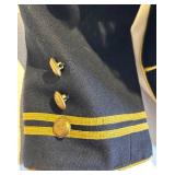 Double D Ranch Wear Wool Jacket - Fringe Epaulettes & Beaded Straps, Gold Trim
