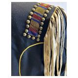 Double D Ranch Wear Wool Jacket - Fringe Epaulettes & Beaded Straps, Gold Trim