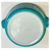 Pyrex Turquoise Glass Mixing Bowl - Amish Butterprint
