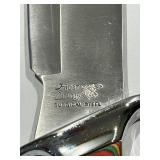 Assorted Knives including Frost Cutlery Rainbow-Handle Pocket Knife w/ Sheath - Stainless Steel