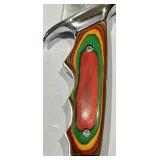 Assorted Knives including Frost Cutlery Rainbow-Handle Pocket Knife w/ Sheath - Stainless Steel