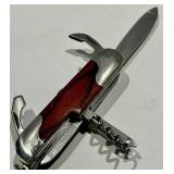 Assorted Knives including Frost Cutlery Rainbow-Handle Pocket Knife w/ Sheath - Stainless Steel