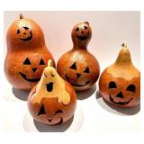 Jack-O-Lantern Gourds - 4 Decorative Pumpkins