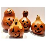 Jack-O-Lantern Gourds - 4 Decorative Pumpkins