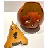 Jack-O-Lantern Gourds - 4 Decorative Pumpkins