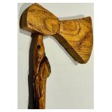 Hatchet - 17-Inch Hand-Carved Wooden Head & Rustic Handle