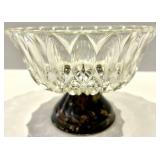Crystal Glass Candlesticks & Compote Bowl