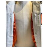 Harley-Davidson Leather Jacket - Genuine Leather, White with Orange Panel - Indonesia