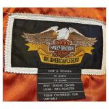 Harley-Davidson Leather Jacket - Genuine Leather, White with Orange Panel - Indonesia