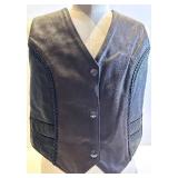 Fox Creek Leather Vest XL - Dark Brown Leather with Lace-Up Sides