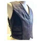 Fox Creek Leather Vest XL - Dark Brown Leather with Lace-Up Sides
