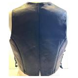 Fox Creek Leather Vest XL - Dark Brown Leather with Lace-Up Sides