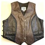 Fox Creek Leather Vest XL - Dark Brown Leather with Lace-Up Sides