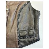 Fox Creek Leather Vest XL - Dark Brown Leather with Lace-Up Sides