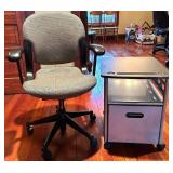 Office Chair & Rolling Storage Cart - Ergonomic Desk Set