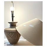 Ceramic Woven Pattern Table Lamp with Linen Shade ( matches lot #163)