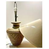 Ceramic Woven Pattern Table Lamp with Linen Shade ( matches lot #163)