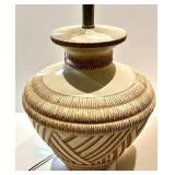 Ceramic Woven Pattern Table Lamp with Linen Shade ( matches lot #163)