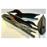 Vintage Mallard Duck Decoy Pair on Green Base