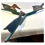 Vintage Mallard Duck Decoy Pair on Green Base