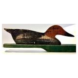 Vintage Mallard Duck Decoy Pair on Green Base