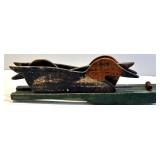 Vintage Mallard Duck Decoy Pair on Green Base