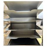 Metal Mesh Desk Organizer Set with Tiered Letter Trays & Drawer & multiple Binders