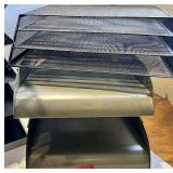 Metal Mesh Desk Organizer Set with Tiered Letter Trays & Drawer & multiple Binders