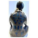Ceramica Hand Painted Salt Box Made in Italy, Seated Mosaic Figurine & Tall Figurine