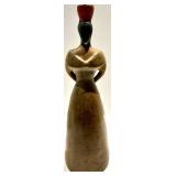 Ceramica Hand Painted Salt Box Made in Italy, Seated Mosaic Figurine & Tall Figurine