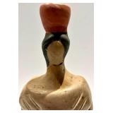 Ceramica Hand Painted Salt Box Made in Italy, Seated Mosaic Figurine & Tall Figurine