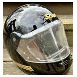 Sprint Full-Face Motorcycle Helmet Black & Gold Stripes