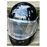 Sprint Full-Face Motorcycle Helmet Black & Gold Stripes