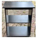 Three-Shelf Black Rolling Storage Cart on Casters