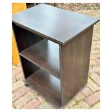 Three-Shelf Black Rolling Storage Cart on Casters