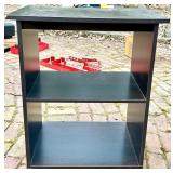 Three-Shelf Black Rolling Storage Cart on Casters