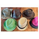 Assorted Straw & Felt Hats - Fedora & Panama Styles