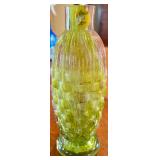 Green Splatter Glass Vase - Textured Mosaic Pattern