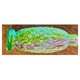 Green Splatter Glass Vase - Textured Mosaic Pattern
