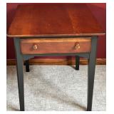End Table with Drawer - Wood Top, Dovetail Drawer, Black Painted Legs