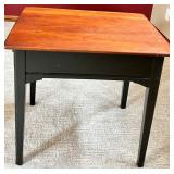 End Table with Drawer - Wood Top, Dovetail Drawer, Black Painted Legs