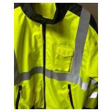 Hi-Visibility Safety Jacket Neon Yellow with Reflective Strips & Chest Pocket