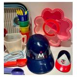 Kitchen Set with Red Mixing Bowl & Colorful Measuring Cups & Accessories